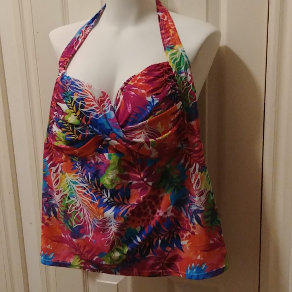 🎉2/$16 George Tankini Tropical Swim Top